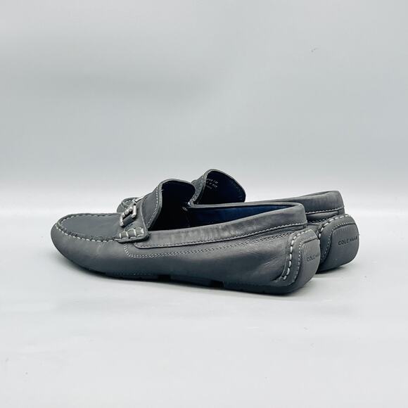 Cole Haan Shoes Mens 7 Gray Leather Bit Driving Moc Loafers Casual Comfort main image 5